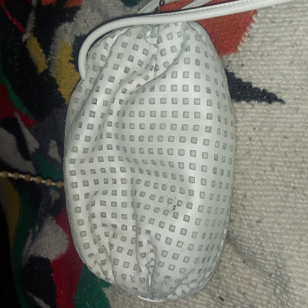 Perforated barrel bag. Made in korea. Vintage brio purse.